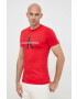 Calvin Klein Jeans Памучна тениска в червено с принт - Pepit.bg