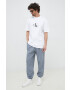 Calvin Klein Jeans Памучна тениска в бяло с принт - Pepit.bg