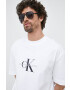 Calvin Klein Jeans Памучна тениска в бяло с принт - Pepit.bg