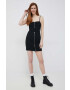 Calvin Klein Jeans Пола в черно къс модел с кройка тип молив - Pepit.bg