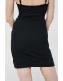 Calvin Klein Jeans Пола в черно къс модел с кройка тип молив - Pepit.bg