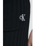 Calvin Klein Jeans Пола в черно къс модел с кройка тип молив - Pepit.bg