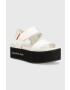 Calvin Klein Jeans Сандали FLATFORM SANDAL SOFTNY в бяло с платформа YW0YW00965 - Pepit.bg