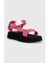 Calvin Klein Jeans Сандали PREFRESATO SANDAL WEBBING XRAY в розово с платформа YW0YW00969 - Pepit.bg