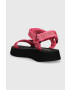 Calvin Klein Jeans Сандали PREFRESATO SANDAL WEBBING XRAY в розово с платформа YW0YW00969 - Pepit.bg