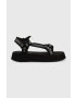 Calvin Klein Jeans Сандали PREFRESATO SANDAL WEBBING XRAY в черно с платформа YW0YW00969 - Pepit.bg