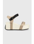Calvin Klein Jeans Сандали WEDGE BLCOK SANDAL SATIN/HW в бяло с платформа YW0YW00980 - Pepit.bg