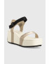 Calvin Klein Jeans Сандали WEDGE BLCOK SANDAL SATIN/HW в бяло с платформа YW0YW00980 - Pepit.bg