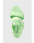 Calvin Klein Jeans Сандали WEDGE SANDAL BADGE в зелено със скосена платформа YW0YW01028 - Pepit.bg