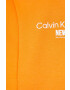 Calvin Klein Jeans Суичър в оранжево с качулка с апликация - Pepit.bg