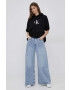 Calvin Klein Jeans Суичър в черно с качулка с принт - Pepit.bg