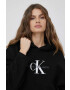 Calvin Klein Jeans Суичър в черно с качулка с принт - Pepit.bg