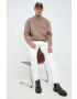 Calvin Klein Jeans Суичър в кафяво с принт - Pepit.bg