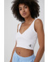 Calvin Klein Jeans Топ дамски в бяло - Pepit.bg