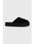Calvin Klein Jeans Велурени чехли FLATFORM ROPE MULE SU CON в черно с платформа YW0YW00986 - Pepit.bg