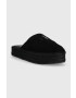 Calvin Klein Jeans Велурени чехли FLATFORM ROPE MULE SU CON в черно с платформа YW0YW00986 - Pepit.bg