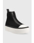 Calvin Klein Jeans Високи кецове Cupsole Flatform Mid Zip в черно - Pepit.bg