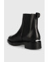Calvin Klein Кожени боти челси Rubber Sole Chelsea в черно с платформа - Pepit.bg