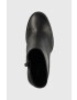 Calvin Klein Кожени боти Curved Stil Ankle Boot 80 в черно с висок ток - Pepit.bg