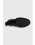 Calvin Klein Кожени боти Curved Stil Ankle Boot 80 в черно с висок ток - Pepit.bg