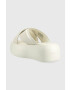 Calvin Klein Кожени чехли BUBBLE SLIDE - PAT в бяло с платформа HW0HW01469 - Pepit.bg