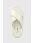 Calvin Klein Кожени чехли BUBBLE SLIDE - PAT в бяло с платформа HW0HW01469 - Pepit.bg