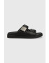 Calvin Klein Кожени чехли DOUBLE STRAP SANDAL в черно HM0HM00945 - Pepit.bg