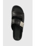 Calvin Klein Кожени чехли DOUBLE STRAP SANDAL в черно HM0HM00945 - Pepit.bg