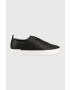 Calvin Klein Кожени маратонки Low Top Lace Up Mono в черно - Pepit.bg