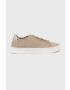 Calvin Klein Кожени маратонки Cupsole Unlined Lace Up в бежово - Pepit.bg