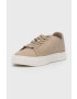 Calvin Klein Кожени маратонки Cupsole Unlined Lace Up в бежово - Pepit.bg