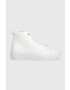 Calvin Klein Кожени маратонки Cupsole Wave High Top в бяло - Pepit.bg