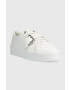 Calvin Klein Кожени маратонки Flatform Cupsole Lace Up в бяло - Pepit.bg