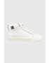 Calvin Klein Кожени маратонки HIGH TOP LACE UP W/PLAQUE в бяло HM0HM00973 - Pepit.bg