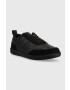 Calvin Klein Кожени маратонки HM0HM00851 LOW TOP LACE UP LTH MIX в черно - Pepit.bg