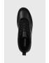 Calvin Klein Кожени маратонки HM0HM00851 LOW TOP LACE UP LTH MIX в черно - Pepit.bg