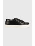 Calvin Klein Кожени маратонки Hm0hm00861 Low Top Lace Up Lth в черно - Pepit.bg