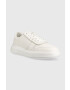 Calvin Klein Кожени маратонки HM0HM00992 LOW TOP LACE UP PIPING в бяло - Pepit.bg