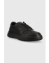 Calvin Klein Кожени маратонки HM0HM00992 LOW TOP LACE UP PIPING в черно - Pepit.bg