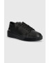 Calvin Klein Кожени маратонки Low Top Lace Up Lth/br в черно - Pepit.bg