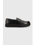 Calvin Klein Кожени мокасини HM0HM00990 LOW TOP MOC HYBRID LTH в черно - Pepit.bg