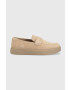 Calvin Klein Кожени мокасини HM0HM00991 LOW TOP MOC HYBRID SUE в бежово - Pepit.bg