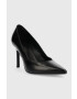 Calvin Klein Кожени обувки с висок ток HW0HW01346 GEO STILETTO PUMP 90 в черно - Pepit.bg