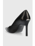 Calvin Klein Кожени обувки с висок ток HW0HW01346 GEO STILETTO PUMP 90 в черно - Pepit.bg