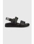 Calvin Klein Кожени сандали BACK STRAP SANDAL LTH в черно HM0HM00946 - Pepit.bg