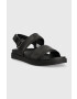 Calvin Klein Кожени сандали BACK STRAP SANDAL LTH в черно HM0HM00946 - Pepit.bg