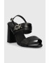 Calvin Klein Кожени сандали BLOCK HL SANDAL 85HH W/HW в черно HW0HW01486 - Pepit.bg