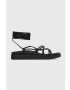 Calvin Klein Кожени сандали ERGO STRAP SANDAL в черно с платформа HW0HW01501 - Pepit.bg
