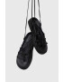 Calvin Klein Кожени сандали ERGO STRAP SANDAL в черно с платформа HW0HW01501 - Pepit.bg