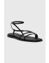 Calvin Klein Кожени сандали SQUARED SANDAL в черно HW0HW01603 - Pepit.bg